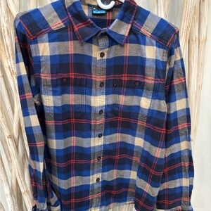 Kavu Blue and Tan Casual Button Down Shirt